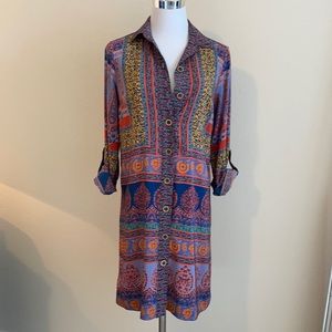 Anthro Maeve silk shirt dress sz4